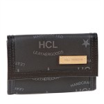 HCL Logo Kleinlederwaren Schlüsseletui mit Haken in schwarz